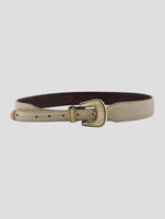 Kiton Light Beige Leather Suede Belt