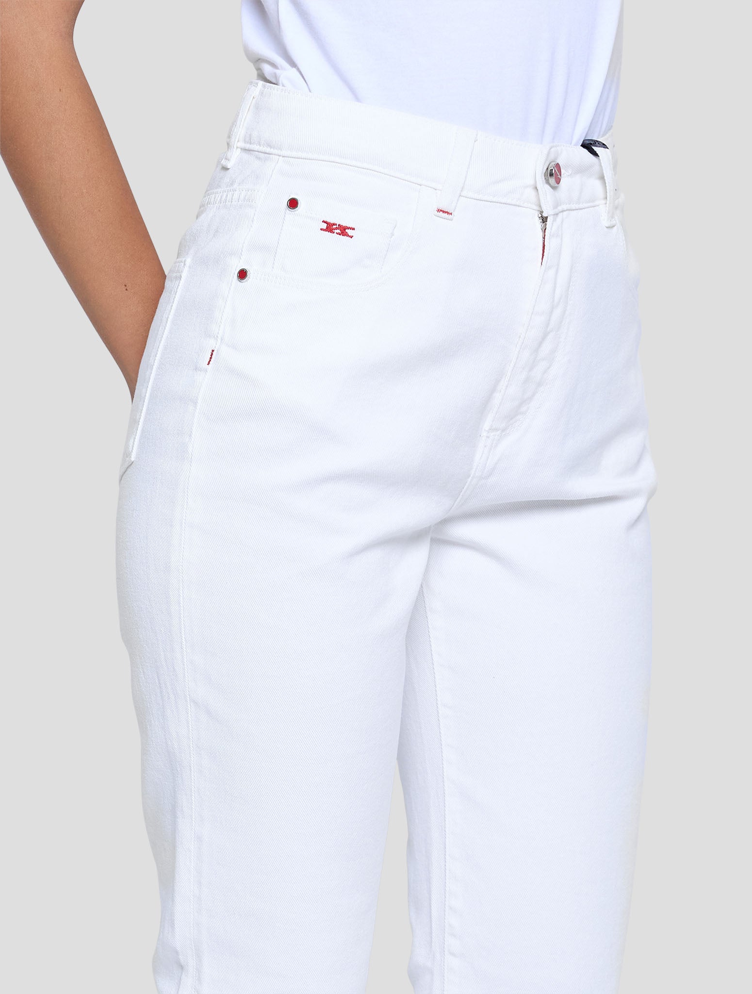 Kiton White Cotton Ea Jeans Women