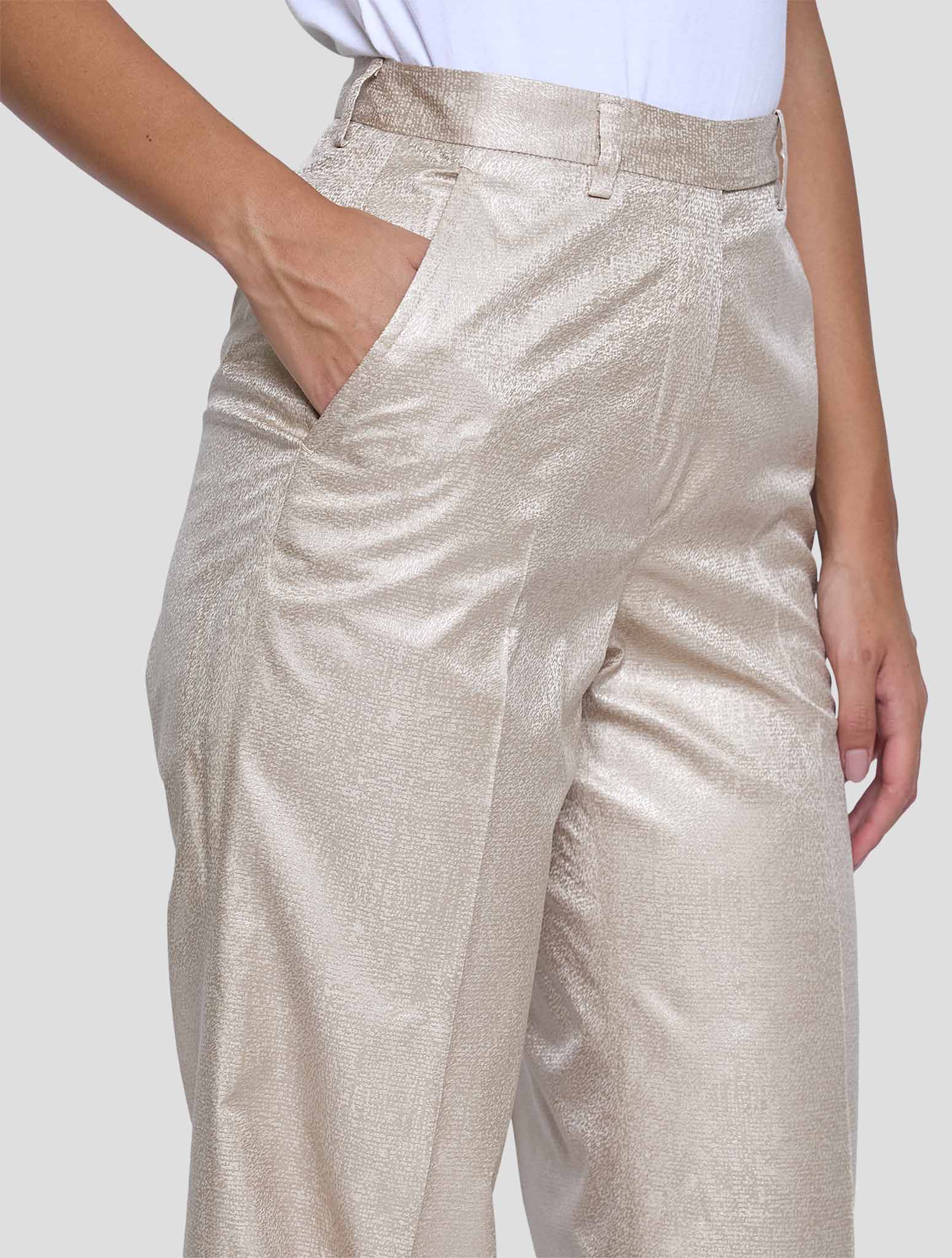 Kiton Beige Silk Pants Women