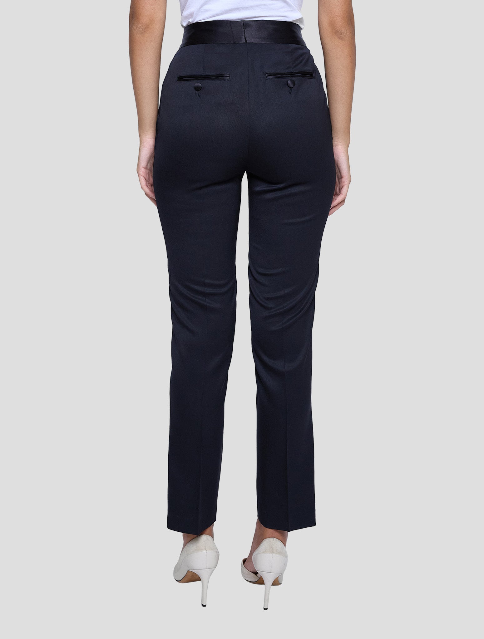 Kiton Black Virgin Wool Ea Dress Pants Women