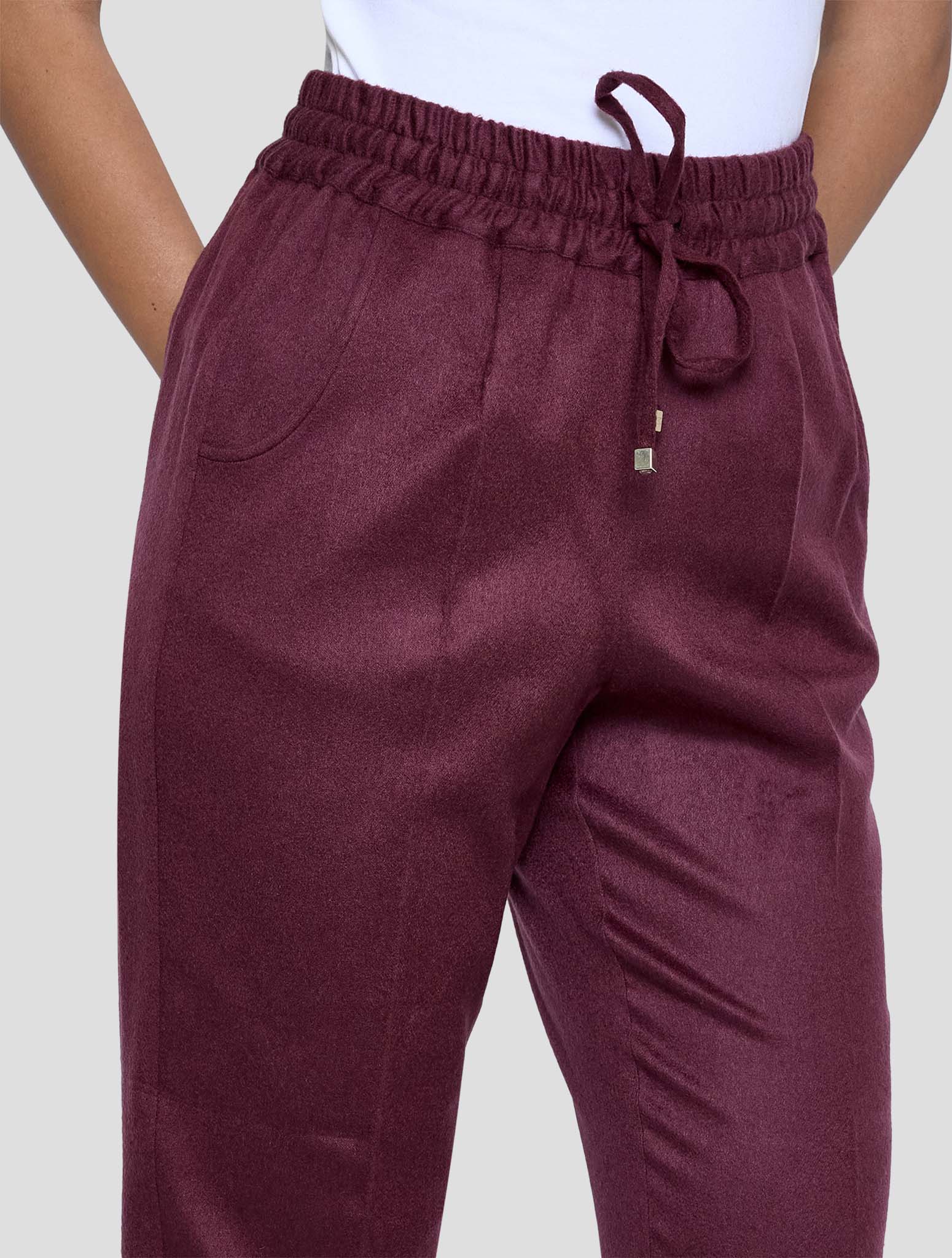 Kiton Burgundy Cashmere Ea Pants Women