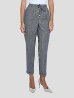 Kiton Black White Virgin Wool Cashmere Pants Women