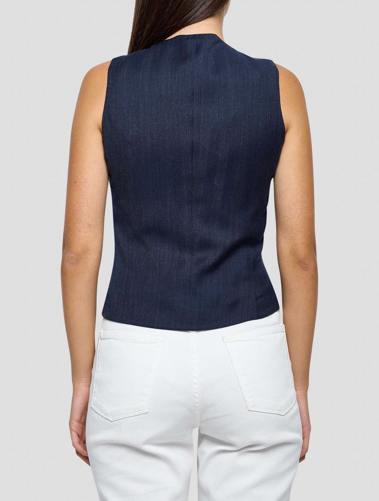 Kiton Blue Virgin Wool Vest Women