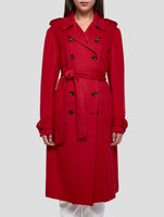 Kiton Red Cashmere Overcoat Women