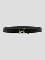 Kiton Black Leather Deer Belt Women