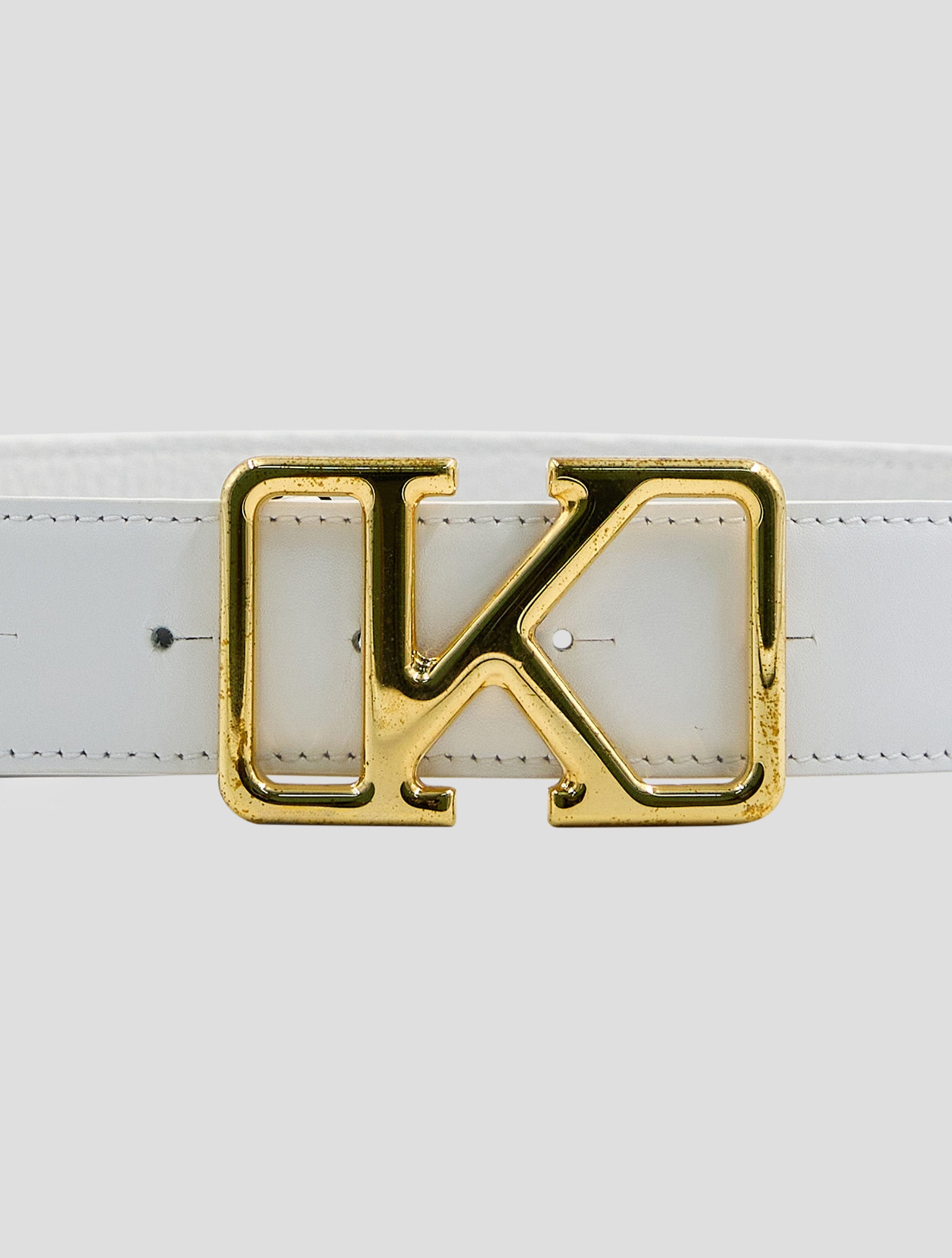 Kiton White Leather Calf Belt Women