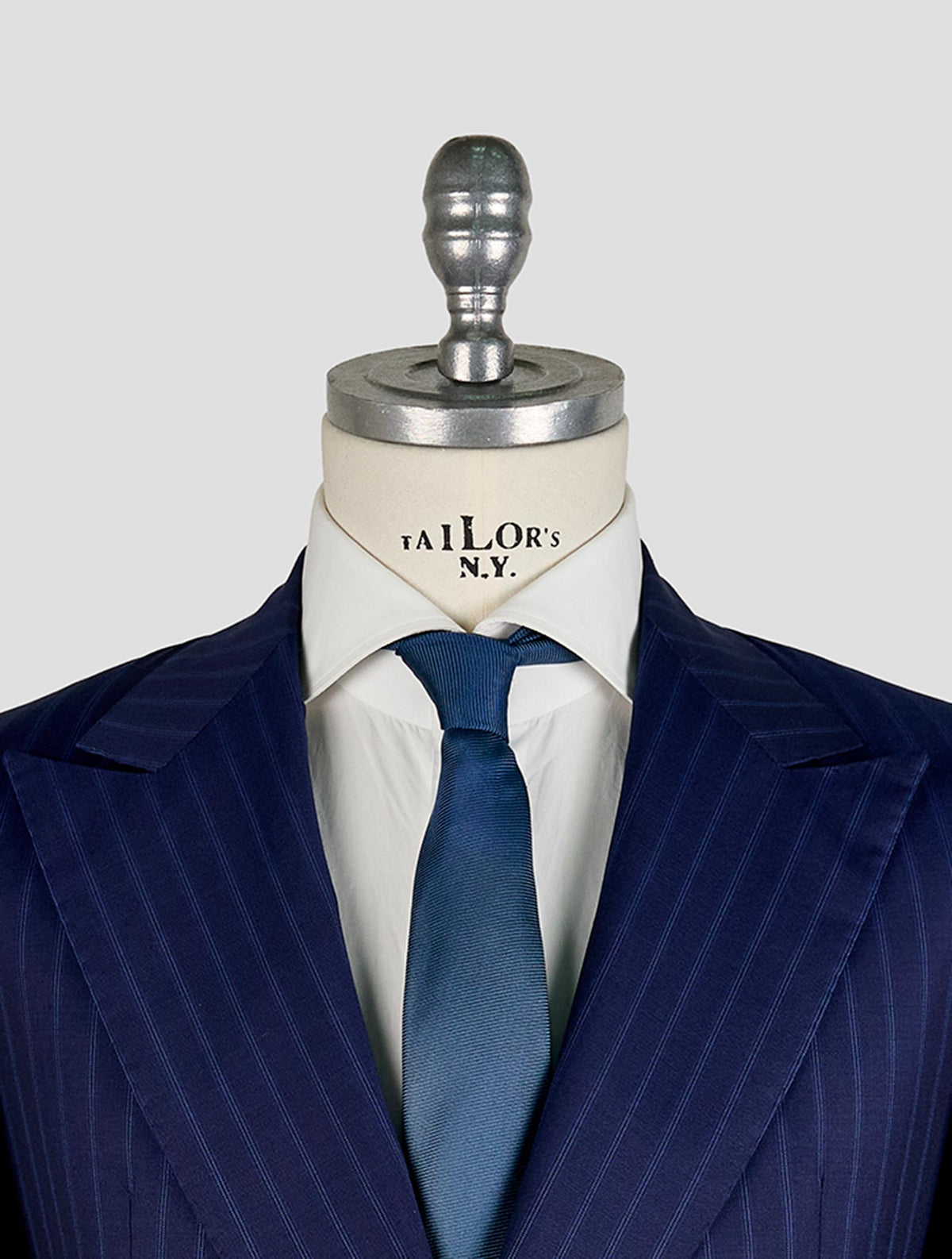 Kiton Knt Blue Virgin Wool Silk Suit