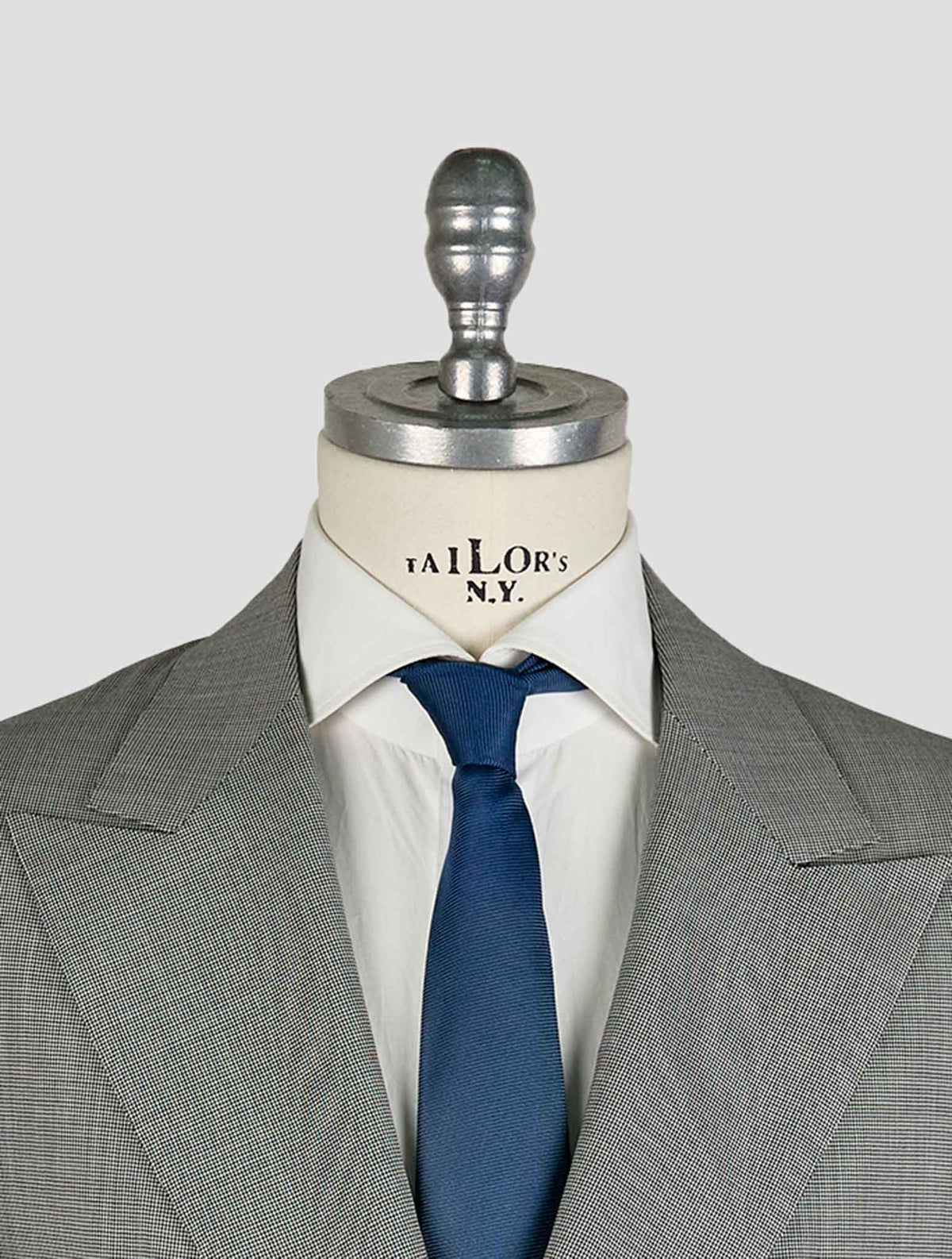 Kiton Knt Gray White Virgin Wool Suit