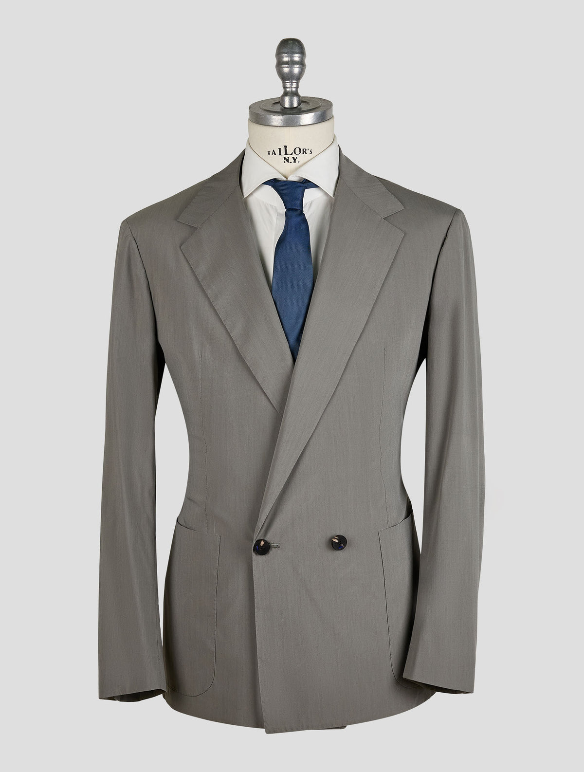 Kiton Knt Gray Silk Pa Ea Suit