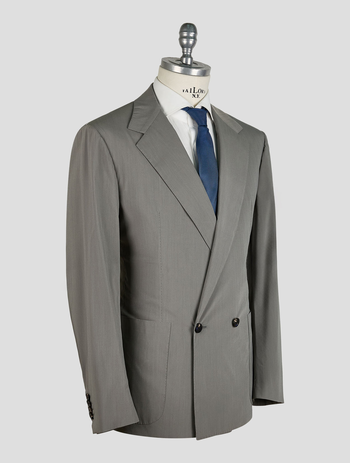Kiton Knt Gray Silk Pa Ea Suit