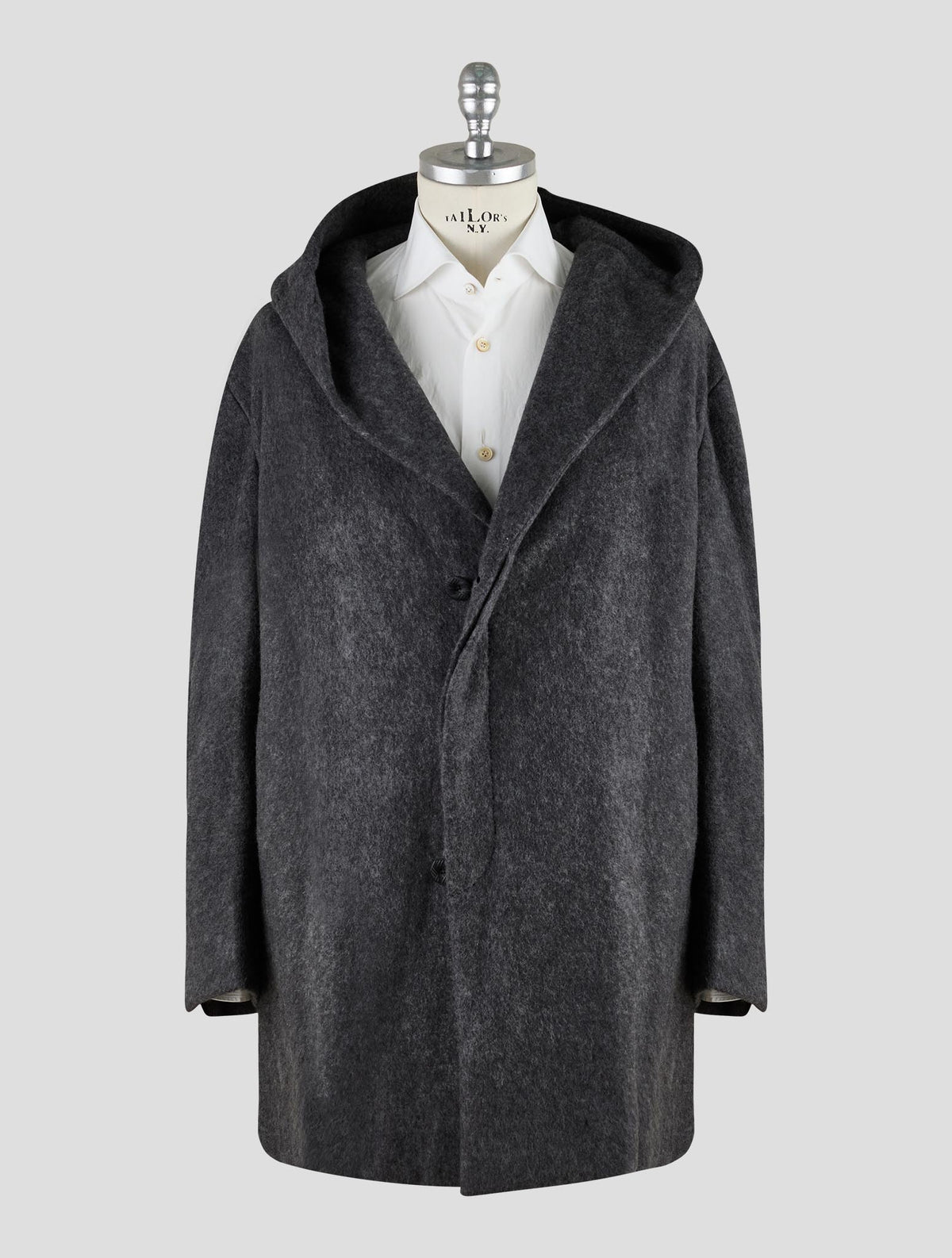 Kiton Knt Dark Gray Cashmere Pa Overcoat