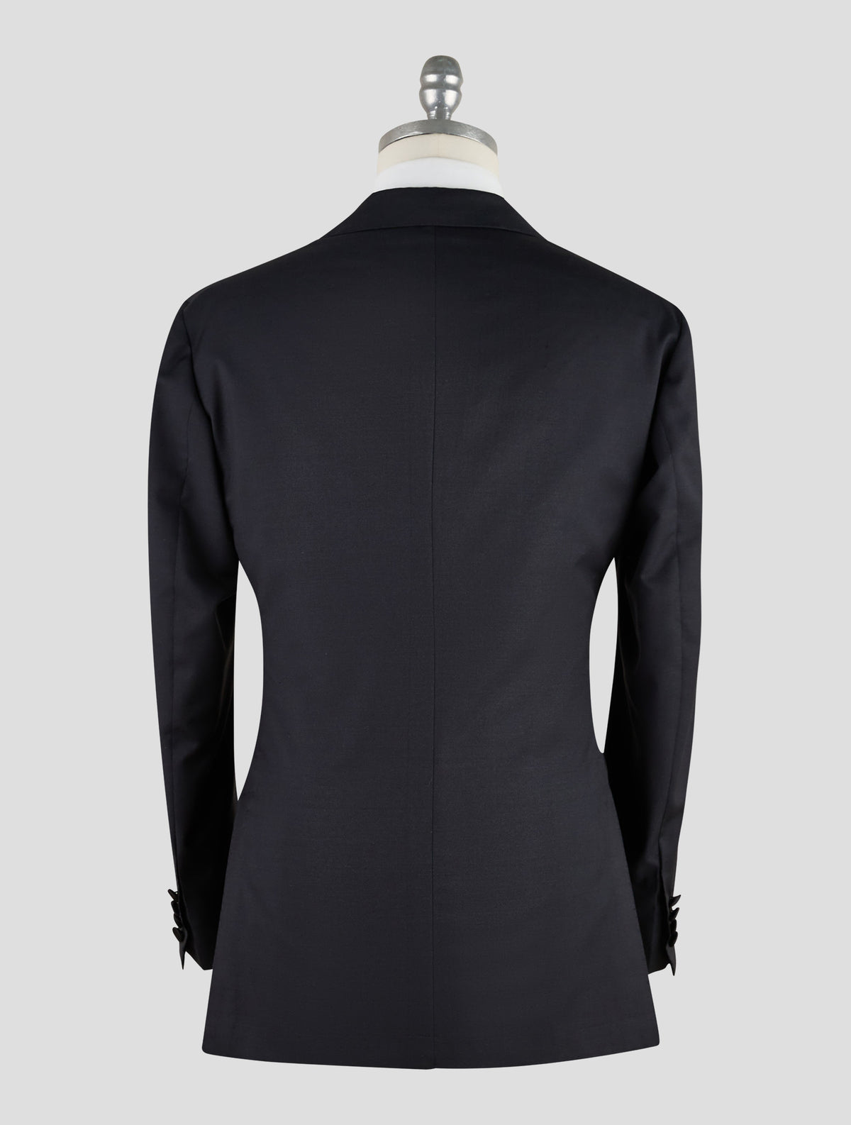 Kiton Knt Black Virgin Wool Silk Smoking Blazer
