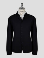 Kiton Knt Black Cotton Silk Cardigan