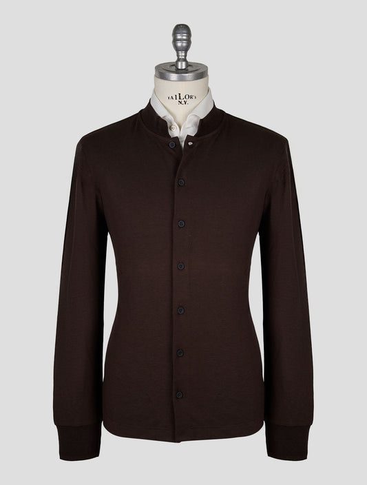 Kiton Knt Brown Cotton Silk Cardigan