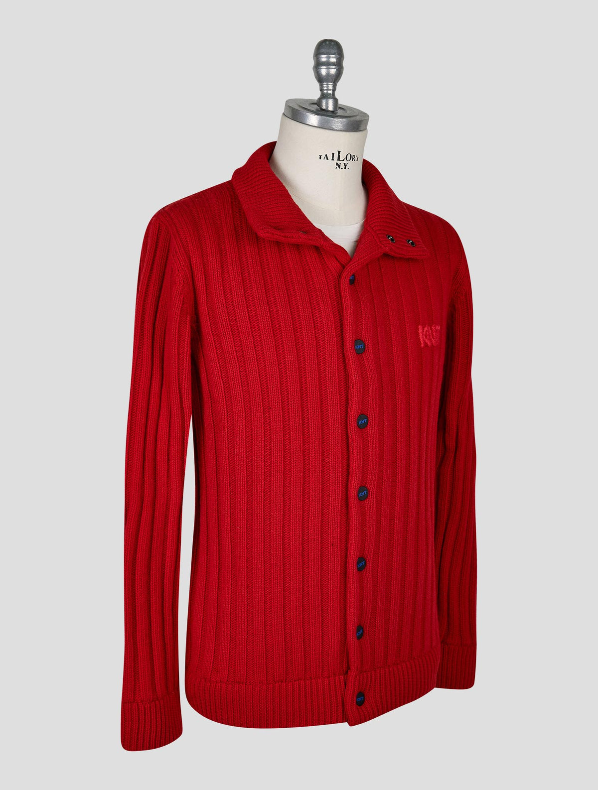 Kiton Knt Red Virgin Wool Coat