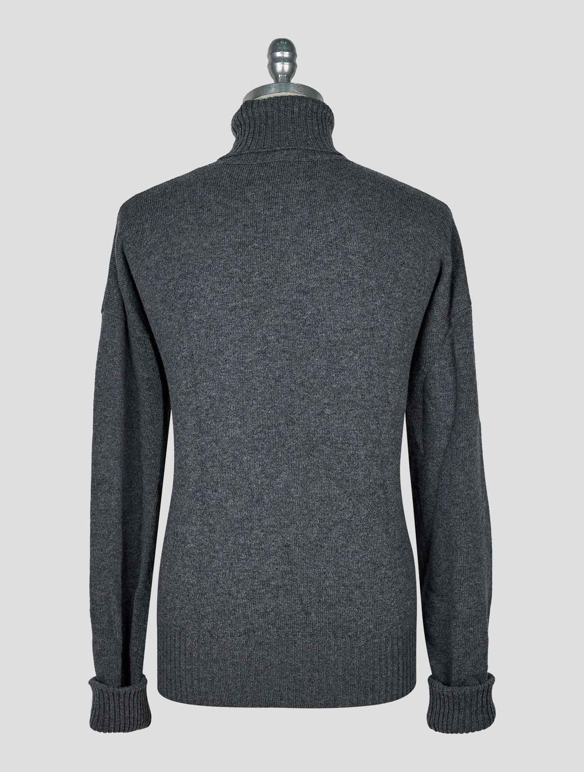 Kiton Knt Gray Virgin Wool Sweater Turtleneck