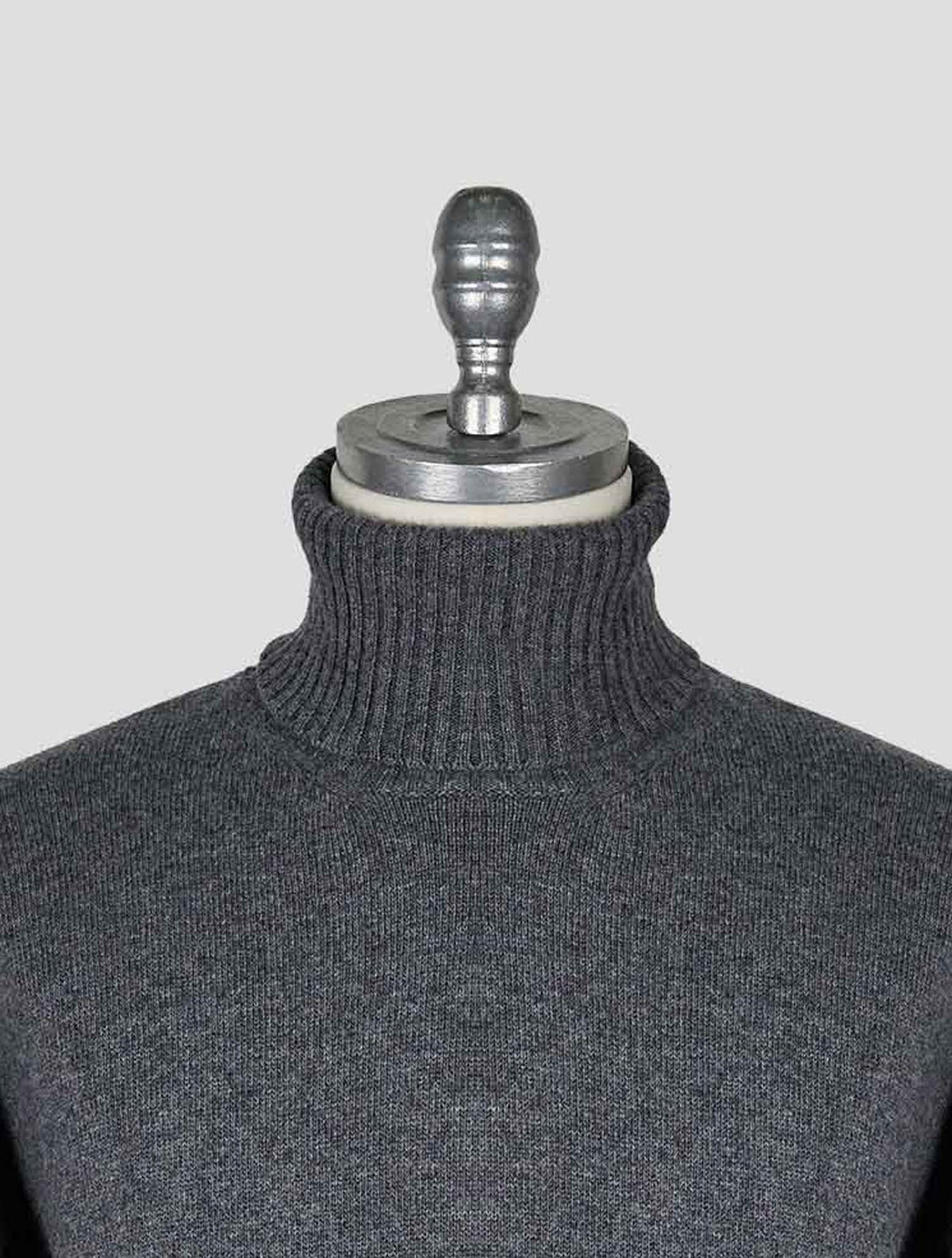 Kiton Knt Gray Virgin Wool Sweater Turtleneck