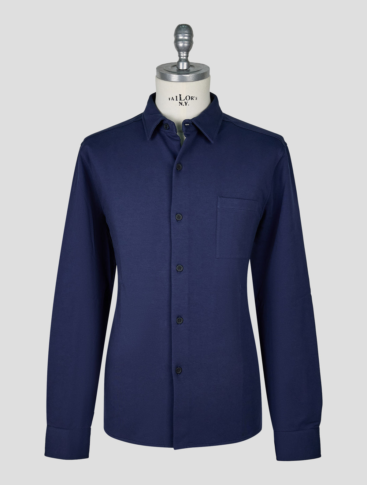 Kiton Knt Blue Navy Cotton Ea Shirt