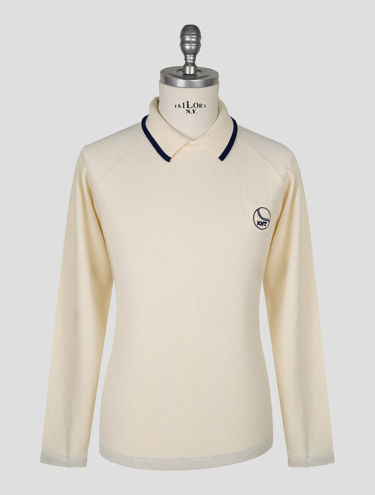 Kiton Knt White Wool Sweater Polo