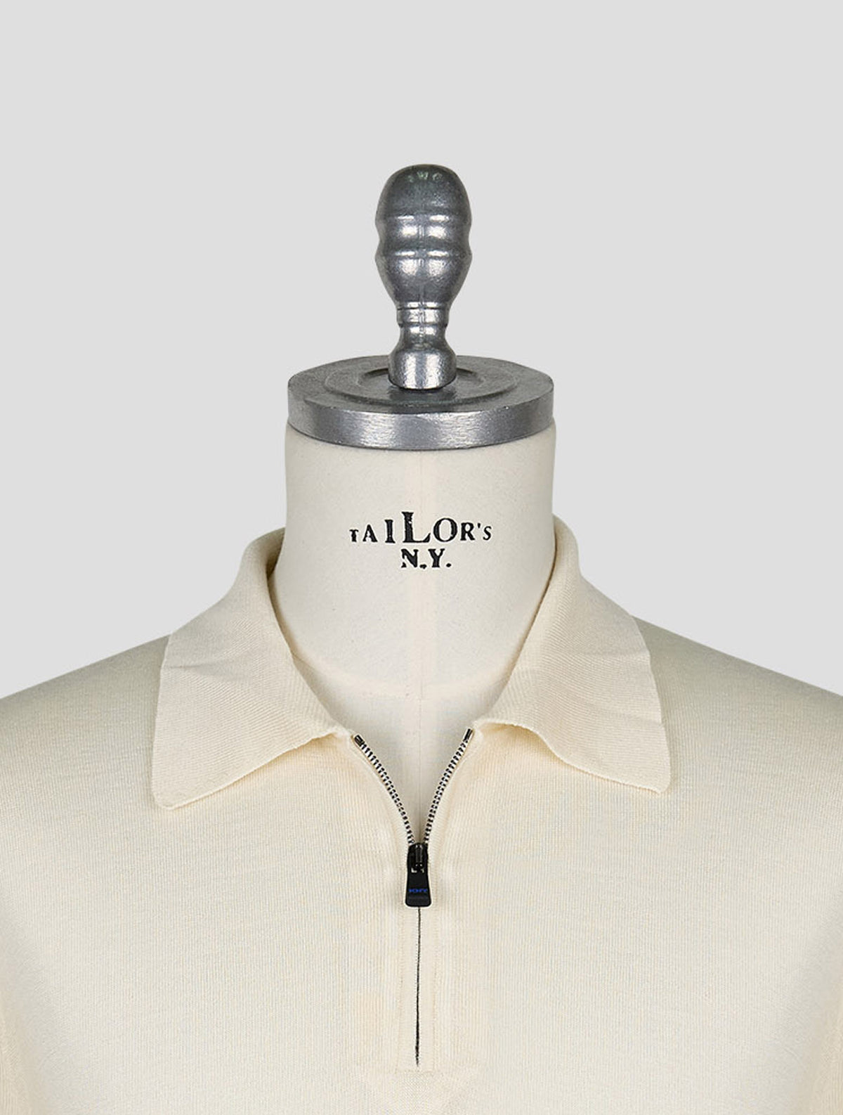 Kiton Knt White Virgin Wool Silk Polo