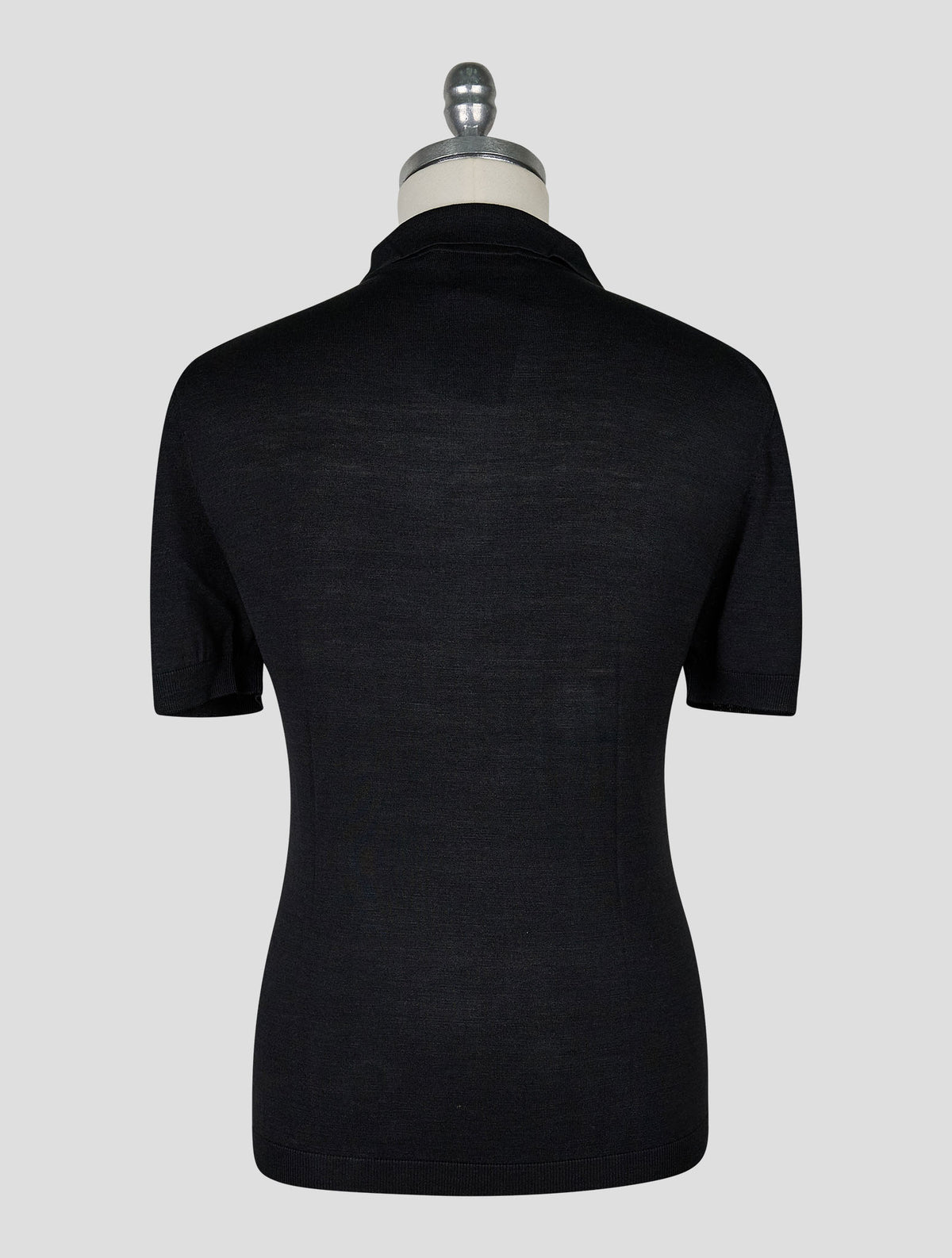 Kiton Knt Black Silk Polo