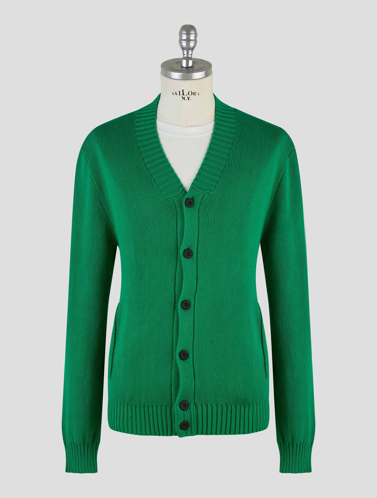 Kiton Knt Green Cotton Cardigan