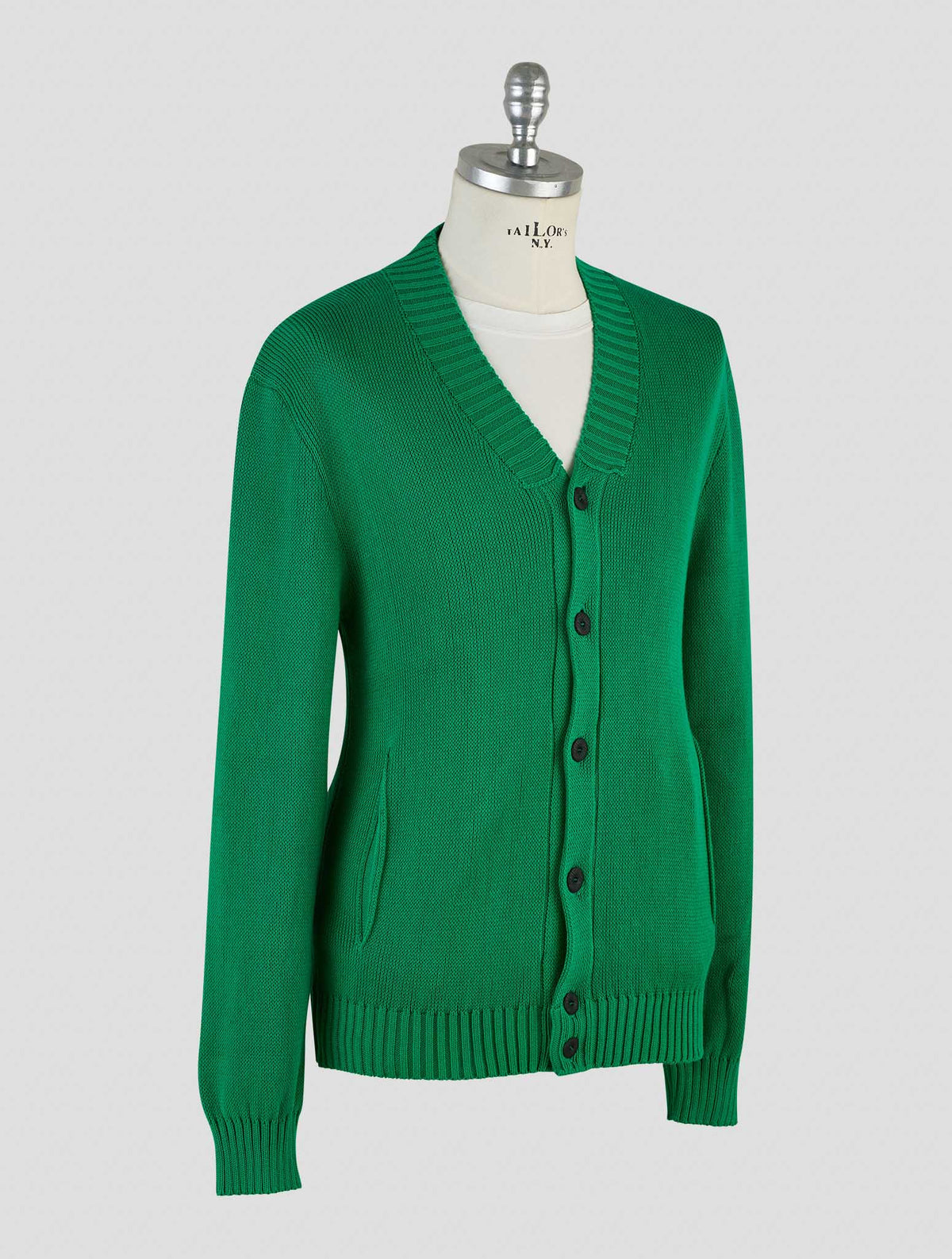 Kiton Knt Green Cotton Cardigan