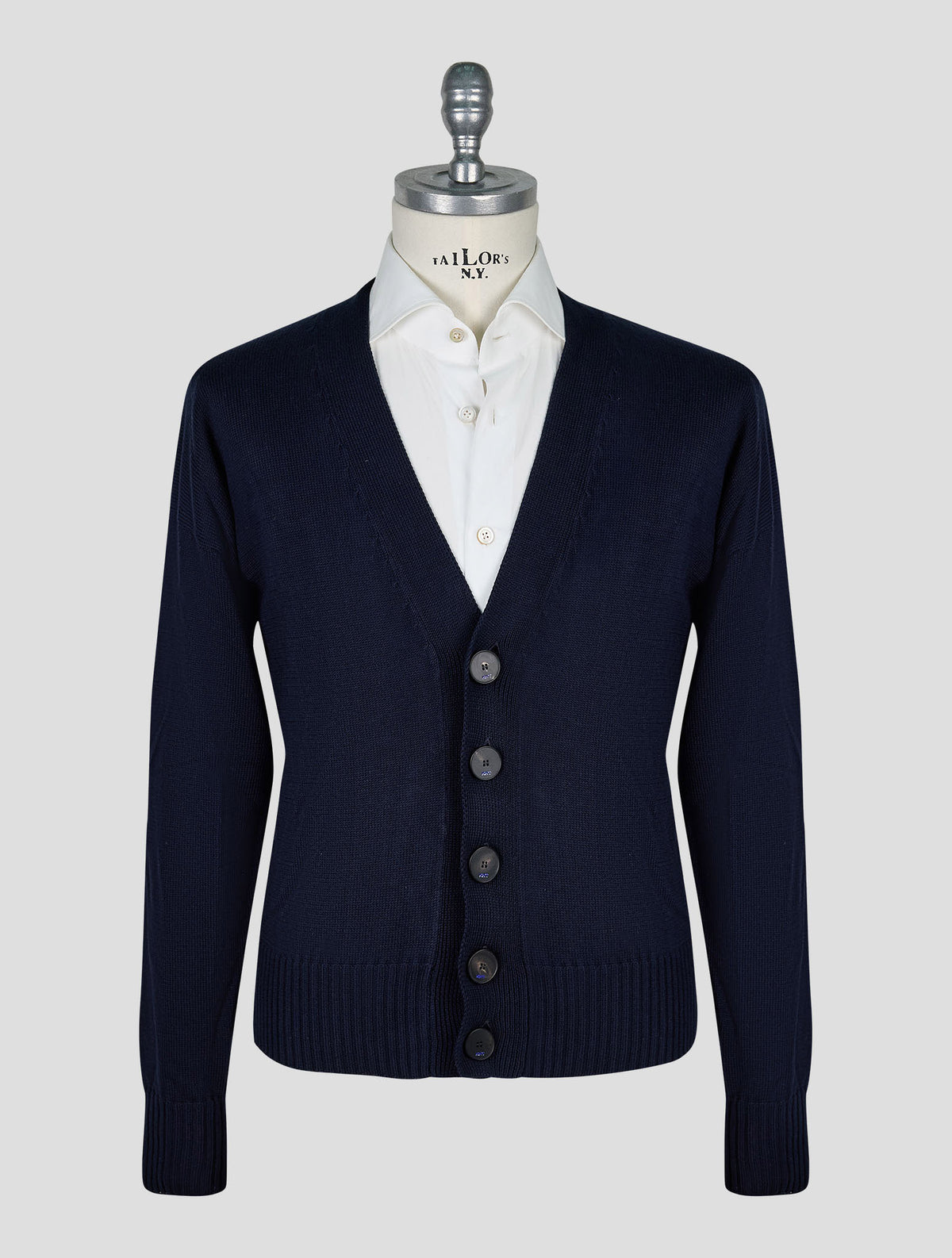 Kiton Knt Dark Blue Cotton Cardigan