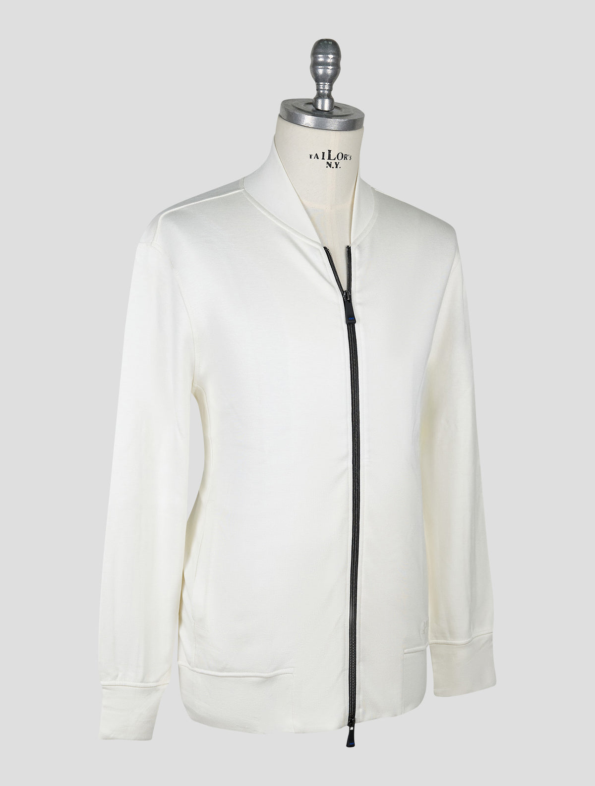 Kiton Knt White Viscose Ea Sweater Full Zip