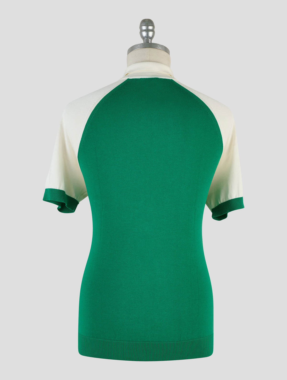 Kiton Knt Green White Cotton Polo