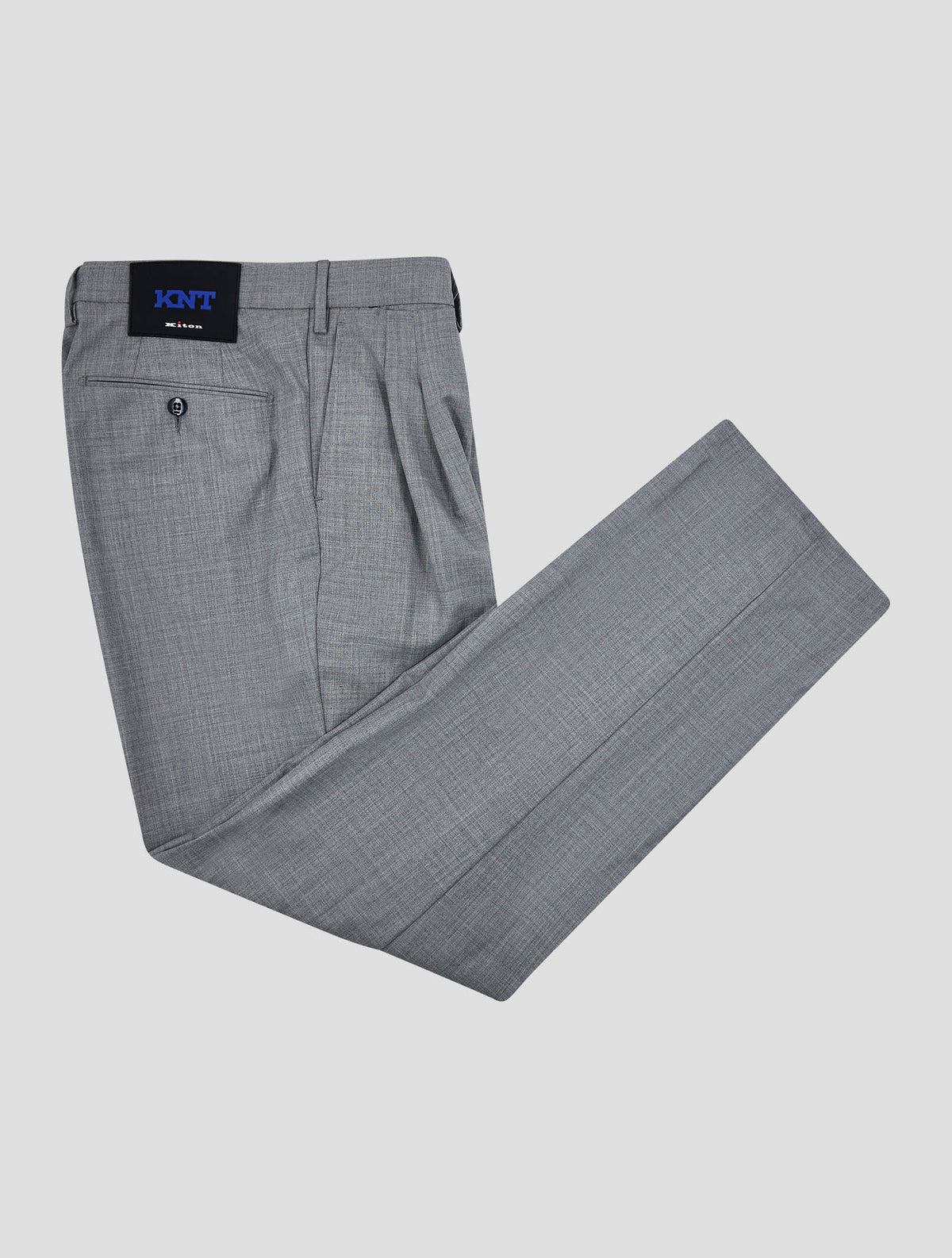 Kiton Knt Gray Wool Dress Pants