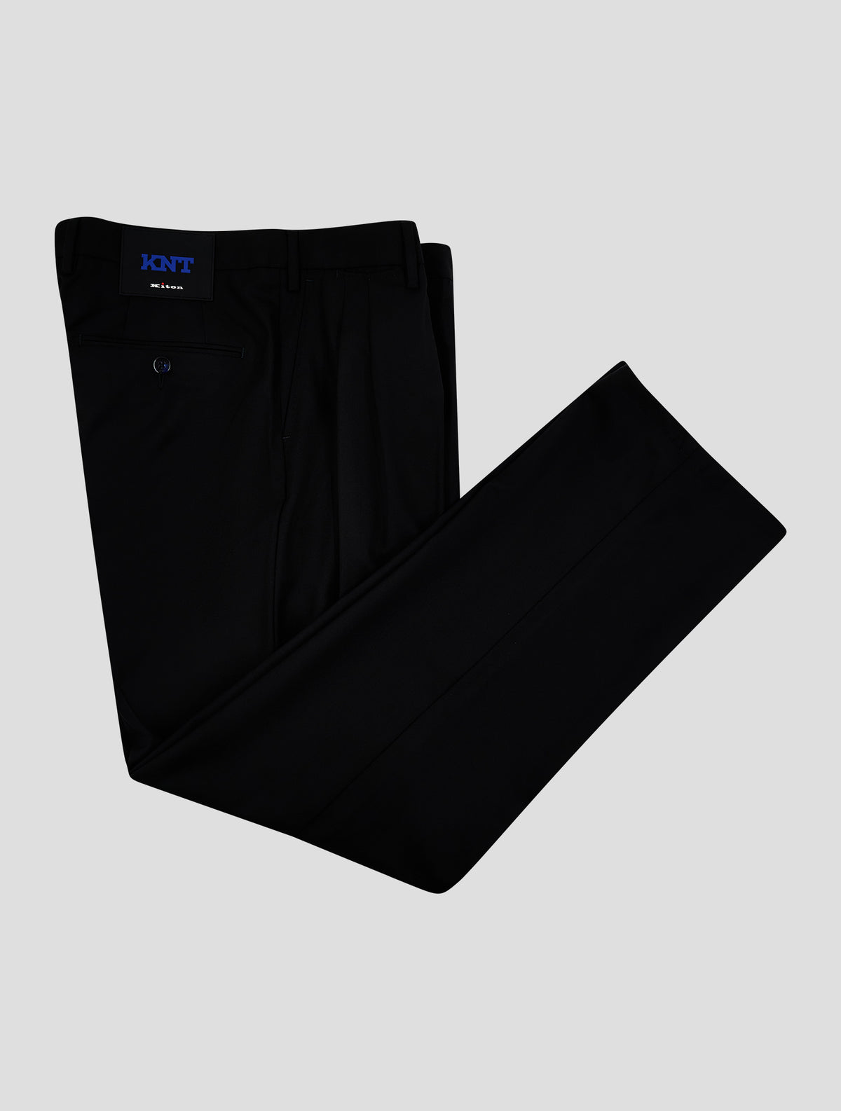 Kiton Knt Black Wool Dress Pants