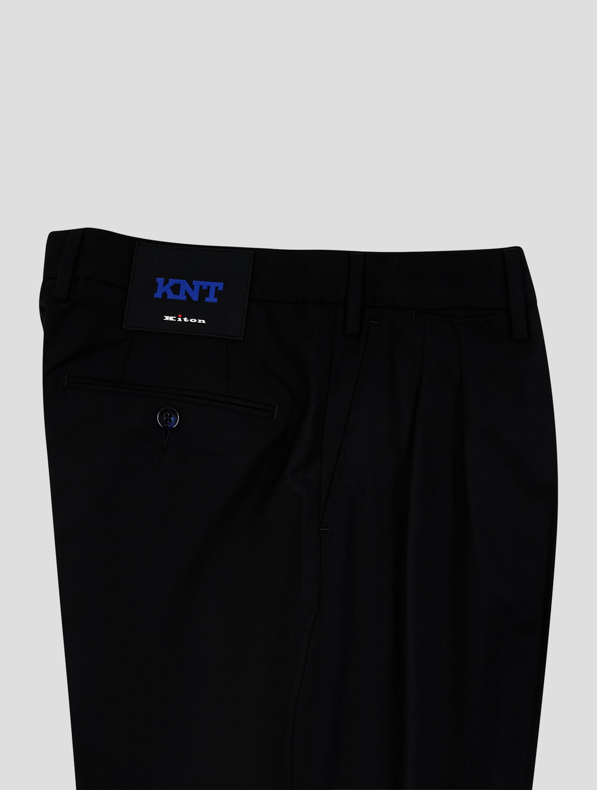 Kiton Knt Black Wool Dress Pants