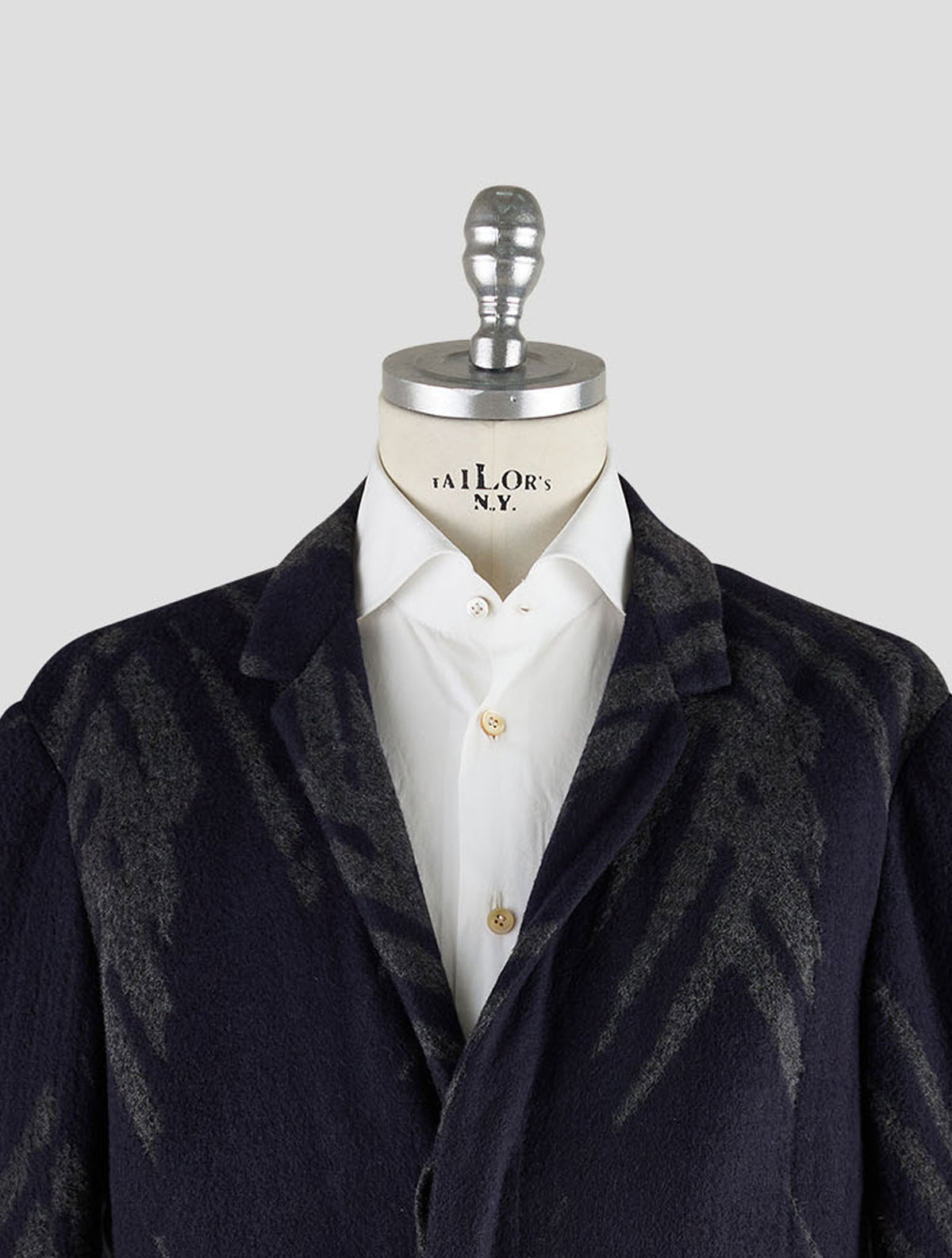 Kiton Knt Gray Blue Cashmere Pa Overcoat