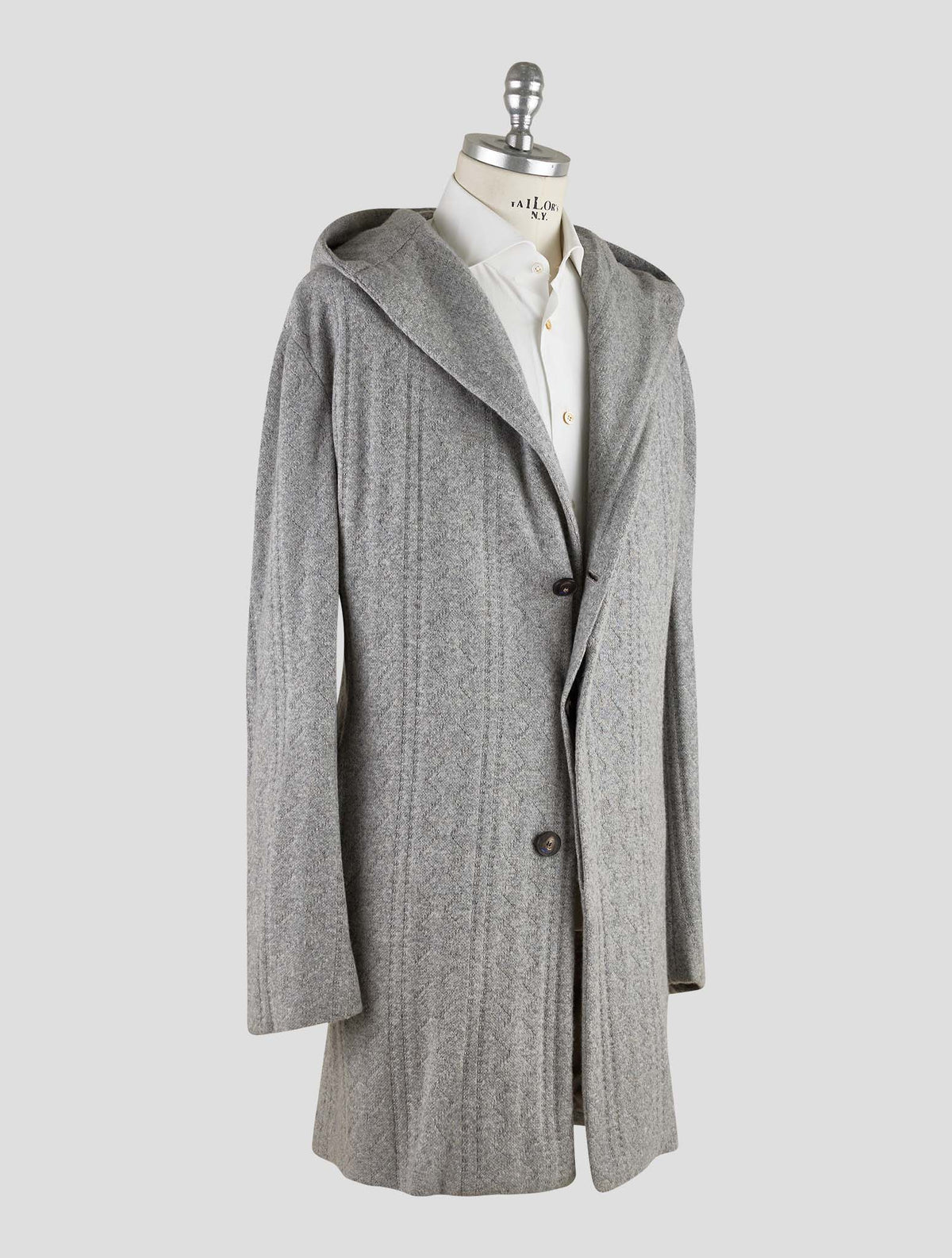 Kiton Knt Gray Cashmere Overcoat