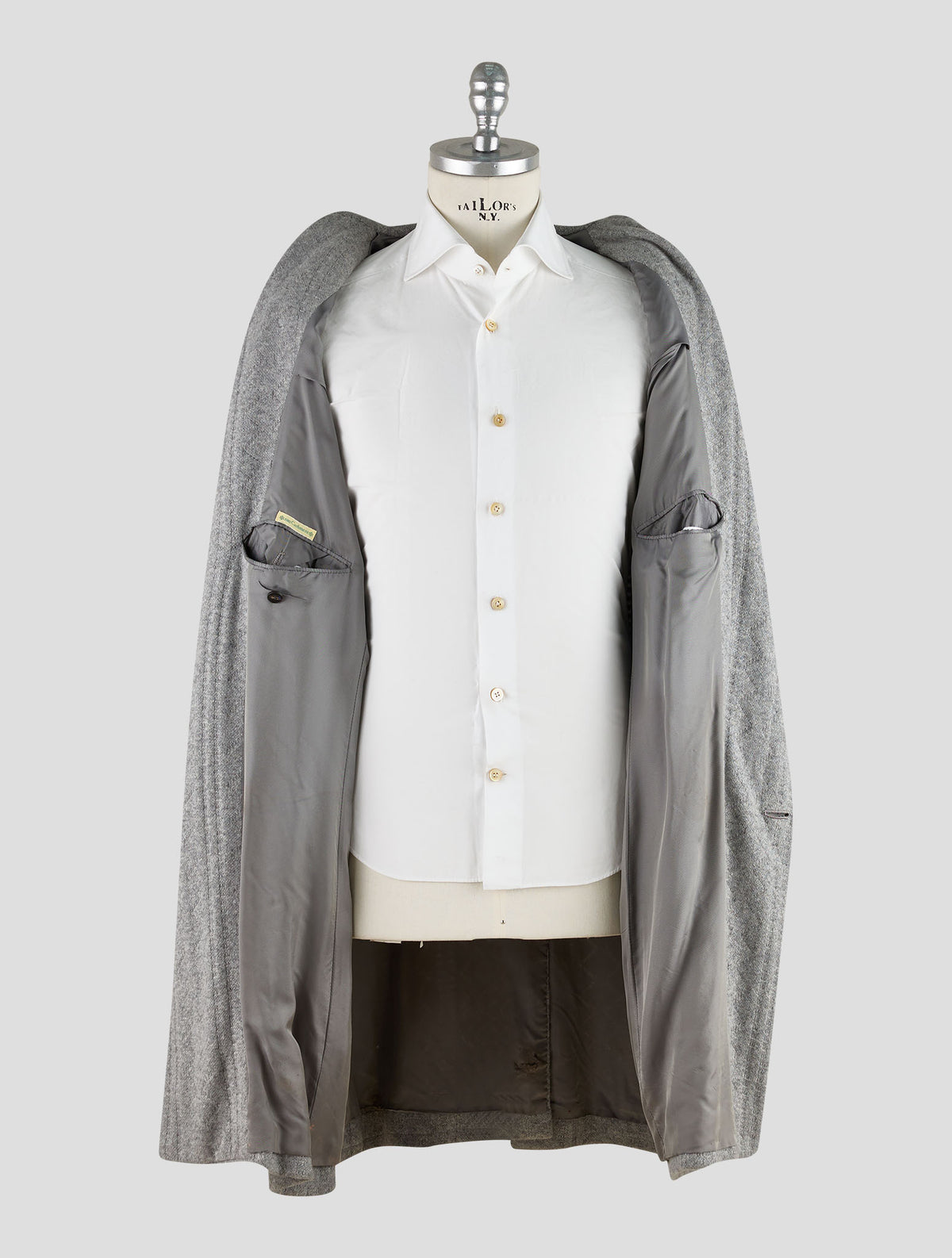 Kiton Knt Gray Cashmere Overcoat