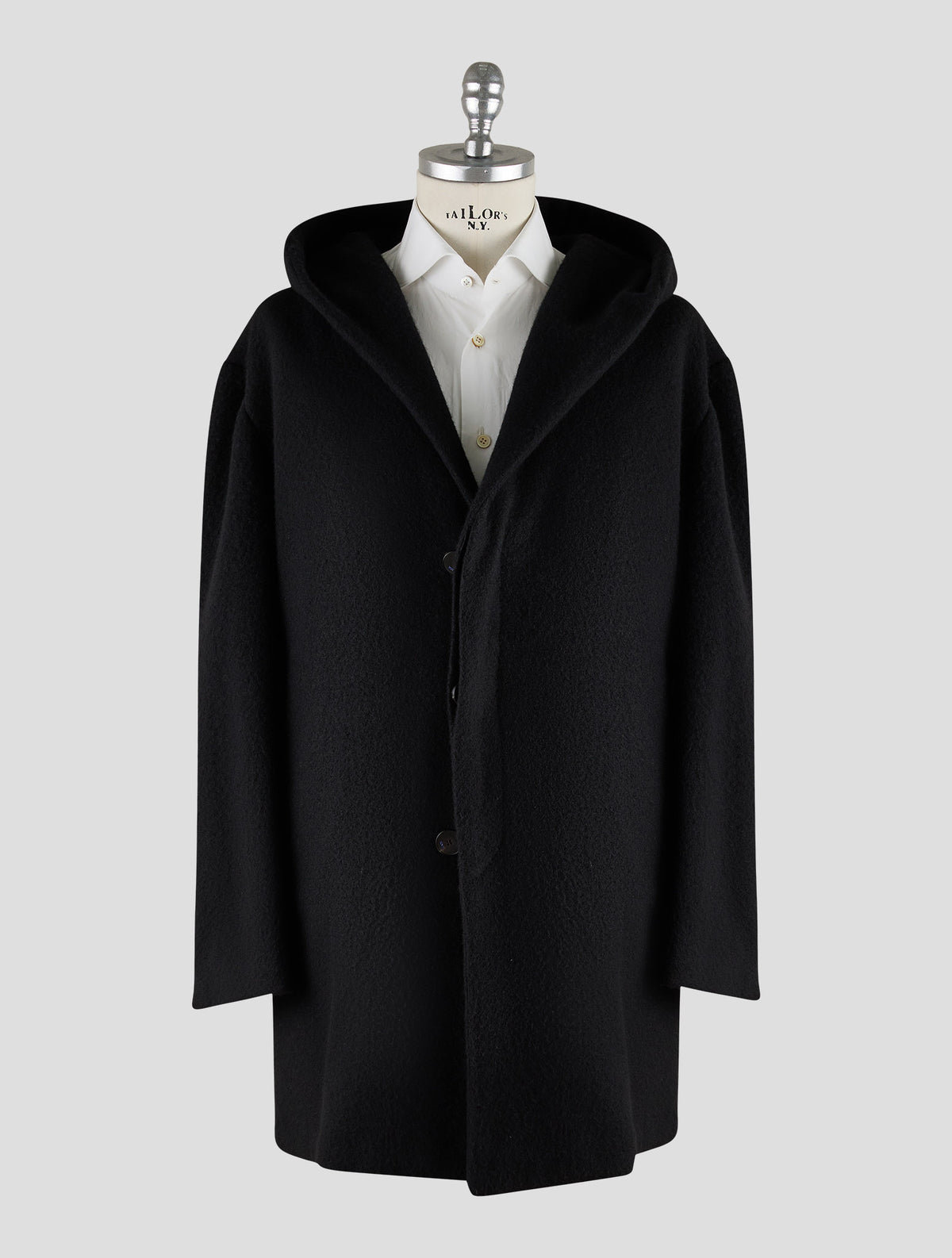 Kiton Knt Black Cashmere Pa Overcoat