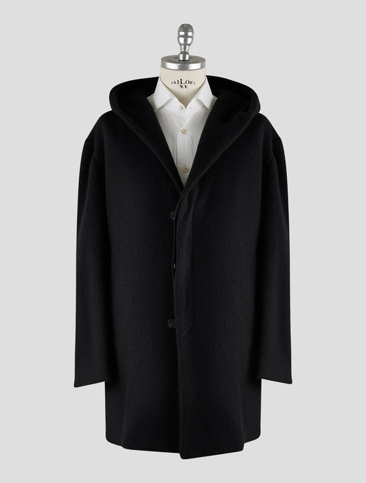 Kiton Knt Black Cashmere Pa Overcoat