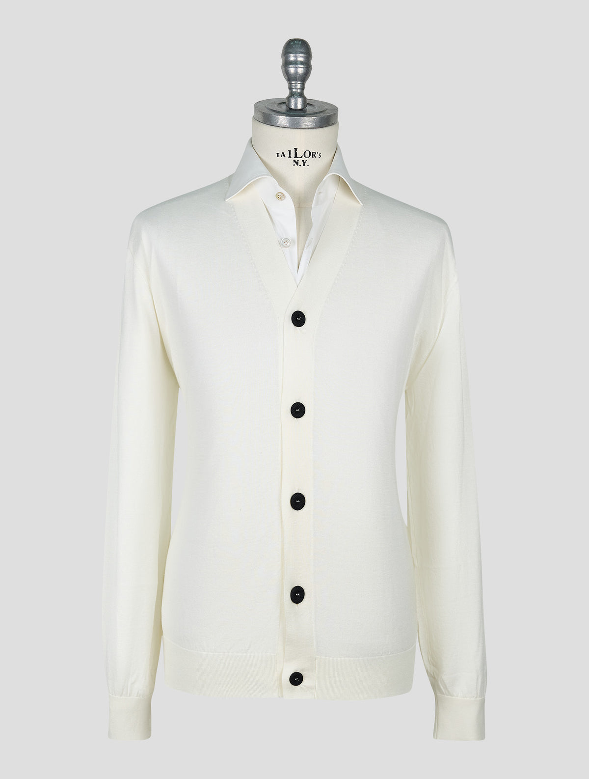 Kiton Knt White Cotton Cardigan