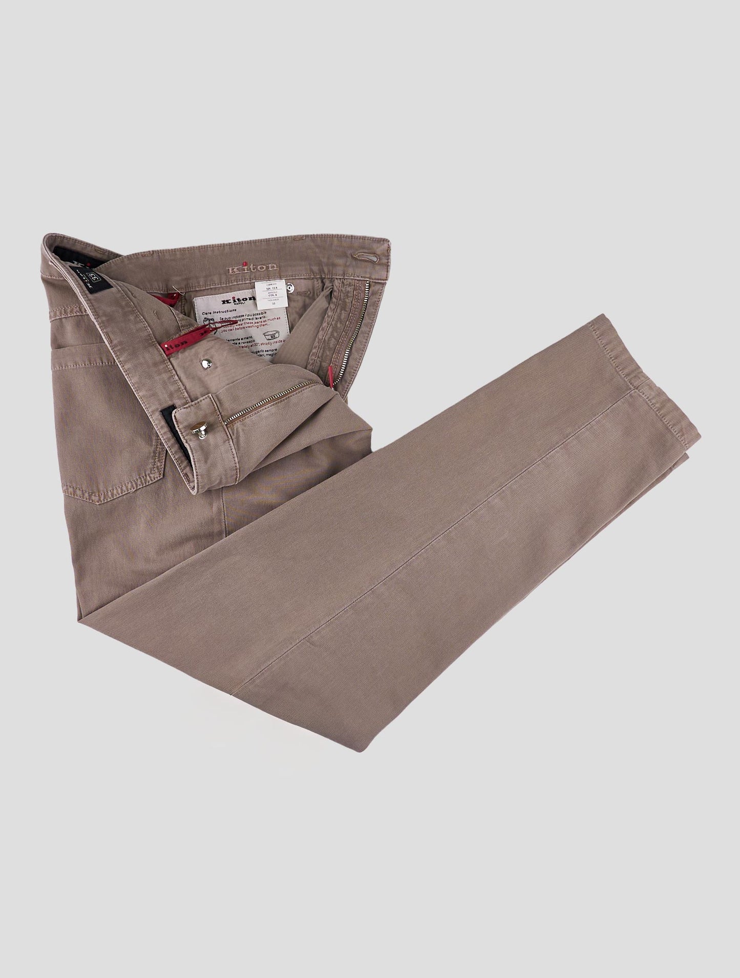 Kiton Taupe Cotton Ea Jeans